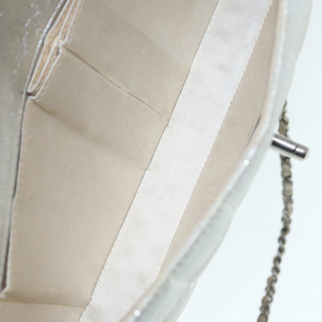 Chanel Chain New Travel Line Shoulder Bag Nylon Beige Silver CC Auth ep5439