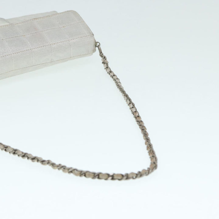 Chanel Chain New Travel Line Shoulder Bag Nylon Beige Silver CC Auth ep5439