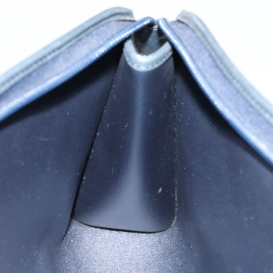 CHRISTIAN Top quality Dior Trotter Canvas Clutch Bag Navy Gold Auth ep5448