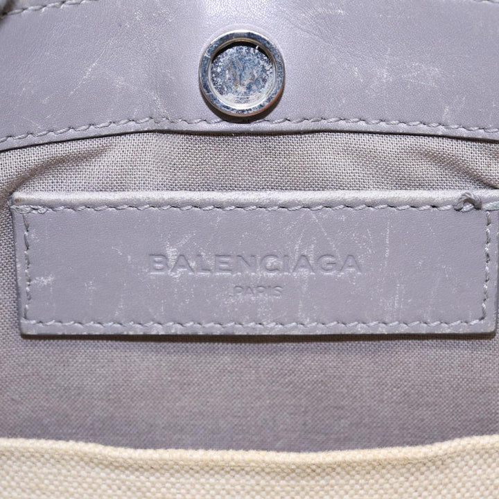 Top Quality Balenciaga Shoulder Bag Canvas Gray Beige Silver 390641 Auth ep5489