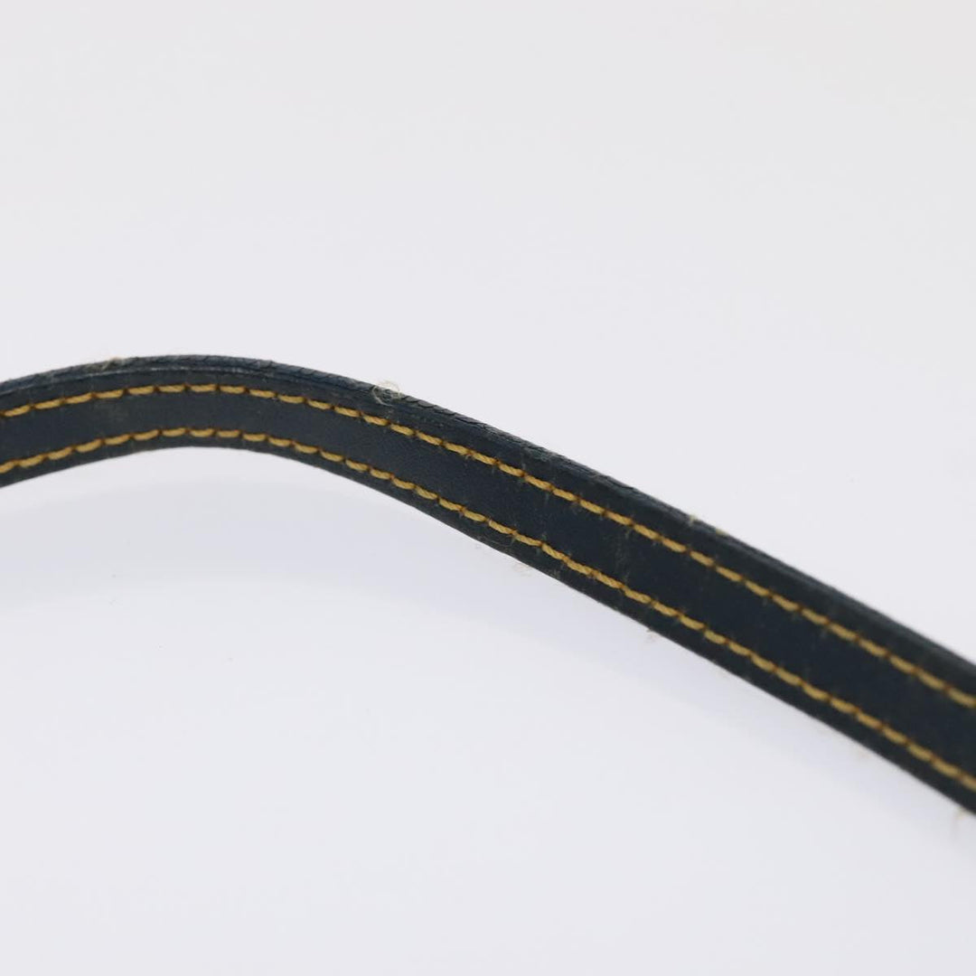 CHRISTIAN Top quality Dior Trotter Canvas Saddle Pouch Accessory Pouch Navy Gold Auth ep5491