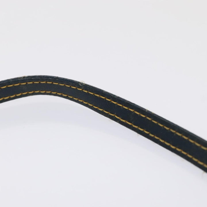 CHRISTIAN Top quality Dior Trotter Canvas Saddle Pouch Accessory Pouch Navy Gold Auth ep5491
