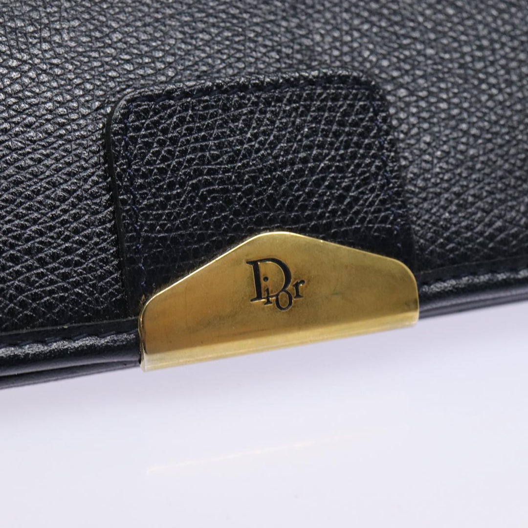 CHRISTIAN Top quality Dior Chain Shoulder Bag Leather Black Gold Auth ep5494