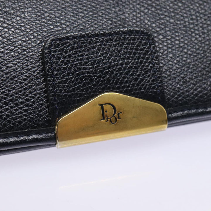 CHRISTIAN Top quality Dior Chain Shoulder Bag Leather Black Gold Auth ep5494