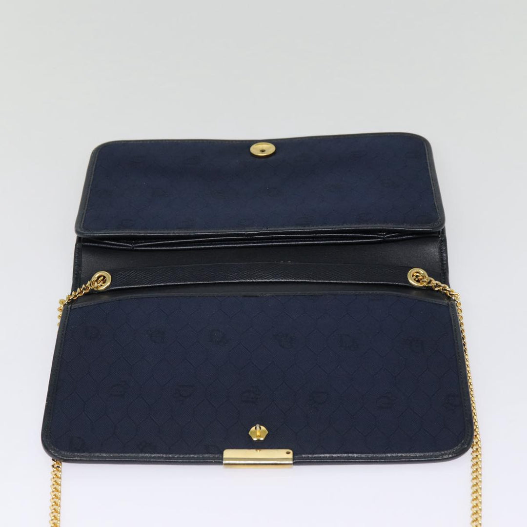 CHRISTIAN Top quality Dior Chain Shoulder Bag Leather Black Gold Auth ep5494