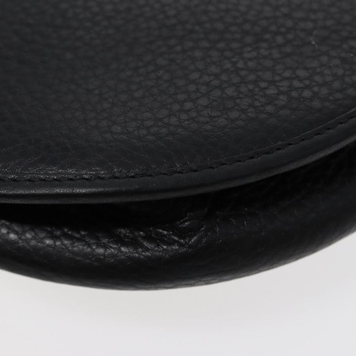 CHRISTIAN Top quality Dior Shoulder Bag Leather Black Gold Auth ep5514