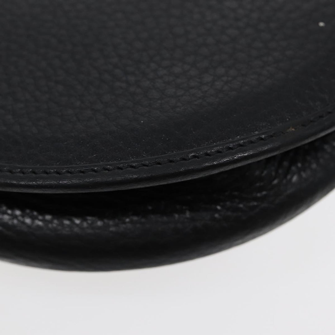 CHRISTIAN Top quality Dior Shoulder Bag Leather Black Gold Auth ep5514