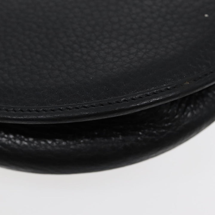 CHRISTIAN Top quality Dior Shoulder Bag Leather Black Gold Auth ep5514
