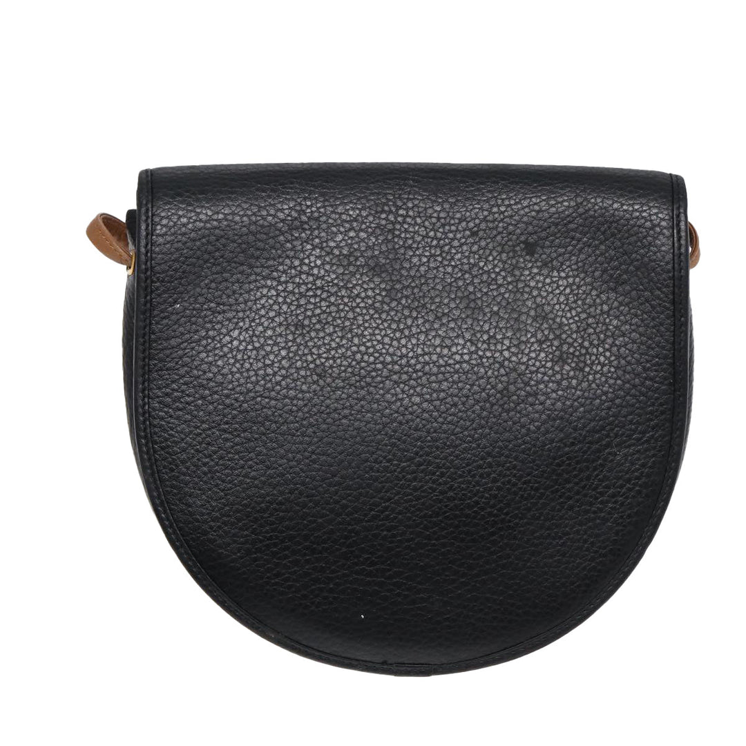 CHRISTIAN Top quality Dior Shoulder Bag Leather Black Gold Auth ep5514