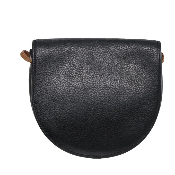 CHRISTIAN Top quality Dior Shoulder Bag Leather Black Gold Auth ep5514