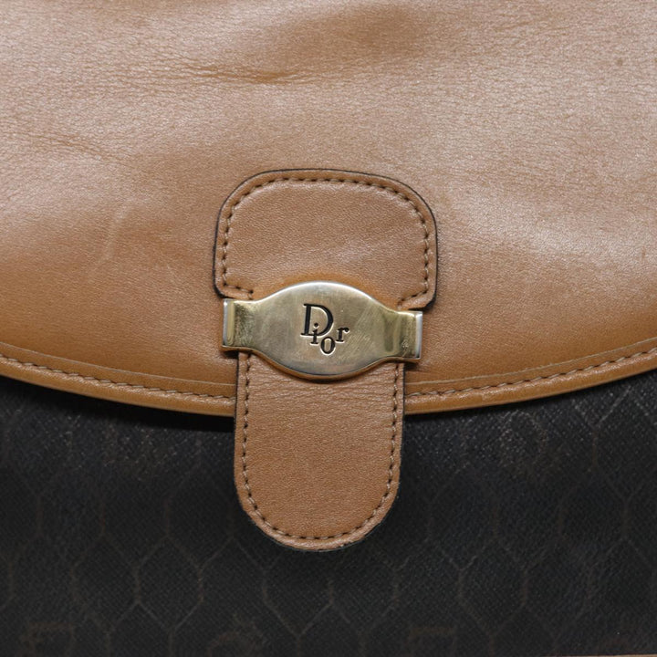 CHRISTIAN Top quality Dior Chain Shoulder Bag PVC Leather Black Brown gold Auth ep5515