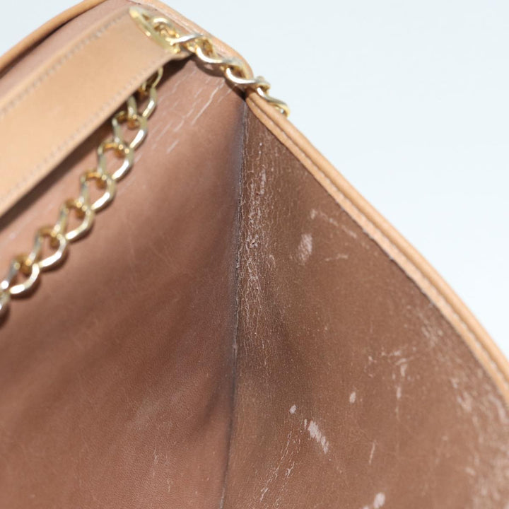 CHRISTIAN Top quality Dior Chain Shoulder Bag PVC Leather Black Brown gold Auth ep5515