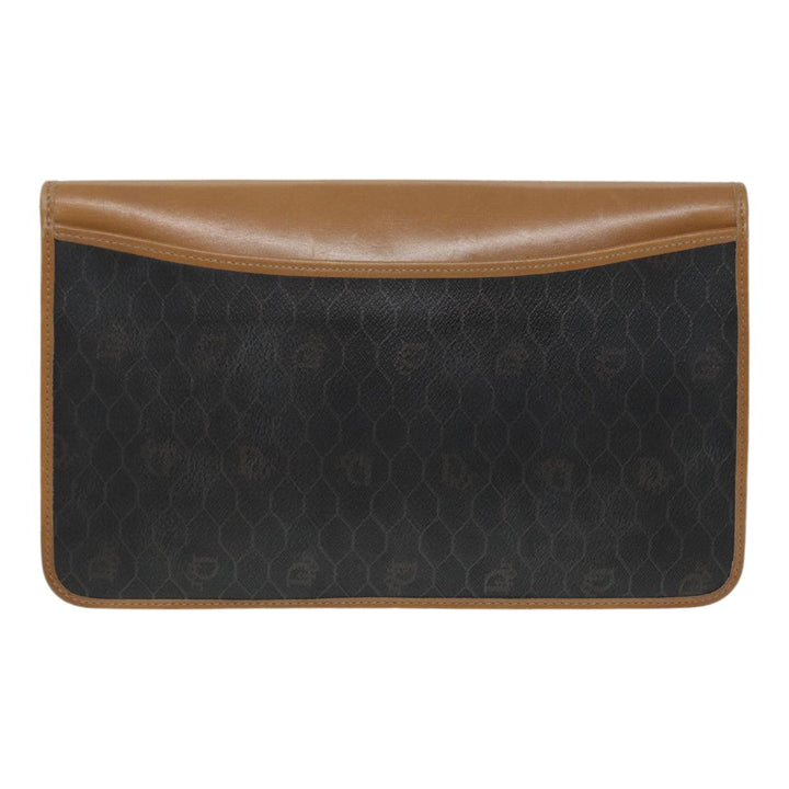 CHRISTIAN Top quality Dior Chain Shoulder Bag PVC Leather Black Brown gold Auth ep5515