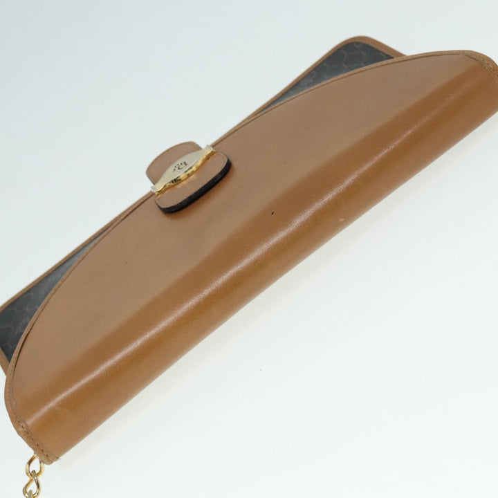 CHRISTIAN Top quality Dior Chain Shoulder Bag PVC Leather Black Brown gold Auth ep5515
