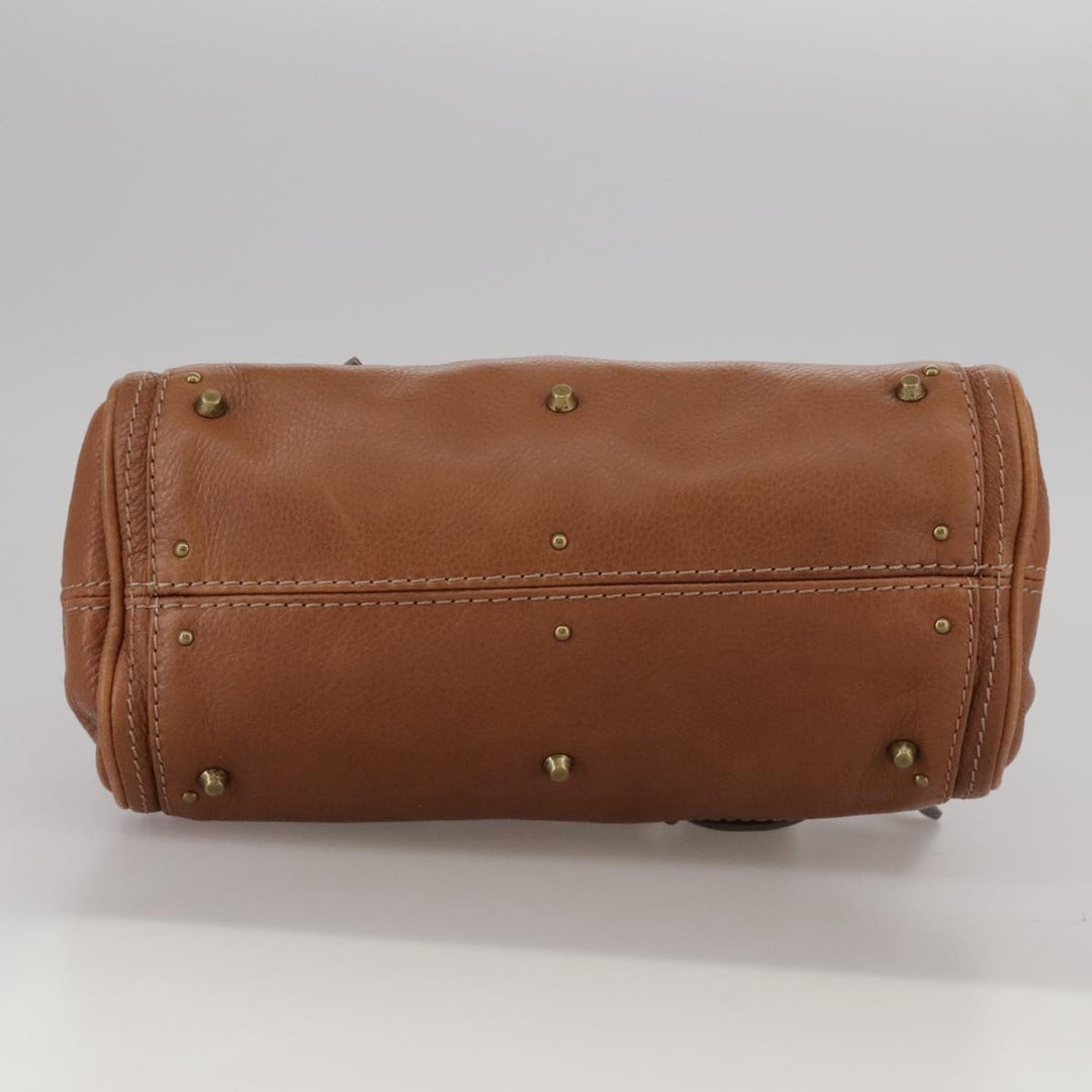 Chloe Mini Paddington Hand Bag Leather Brown Gold Silver ep6827