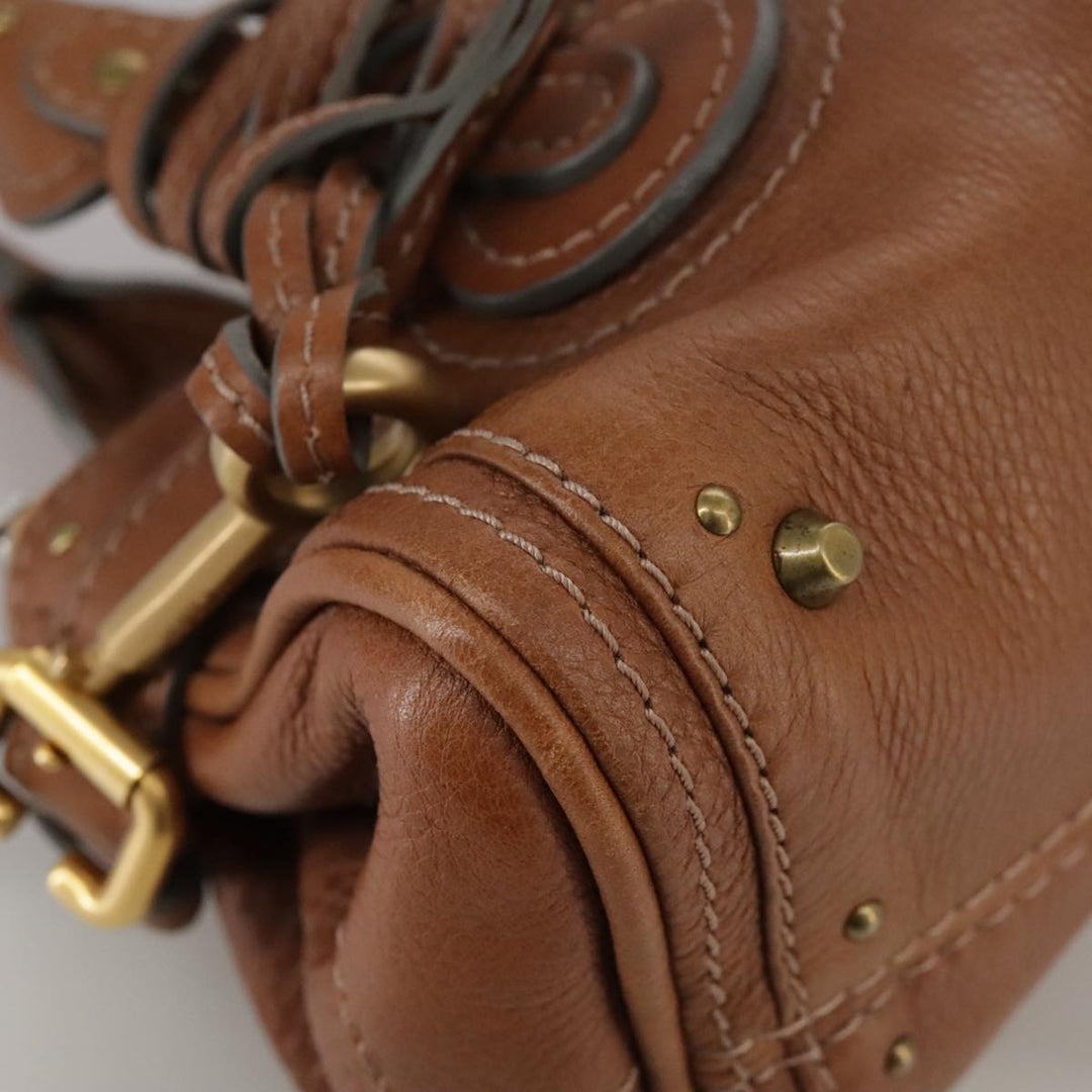 Chloe Mini Paddington Hand Bag Leather Brown Gold Silver ep6827