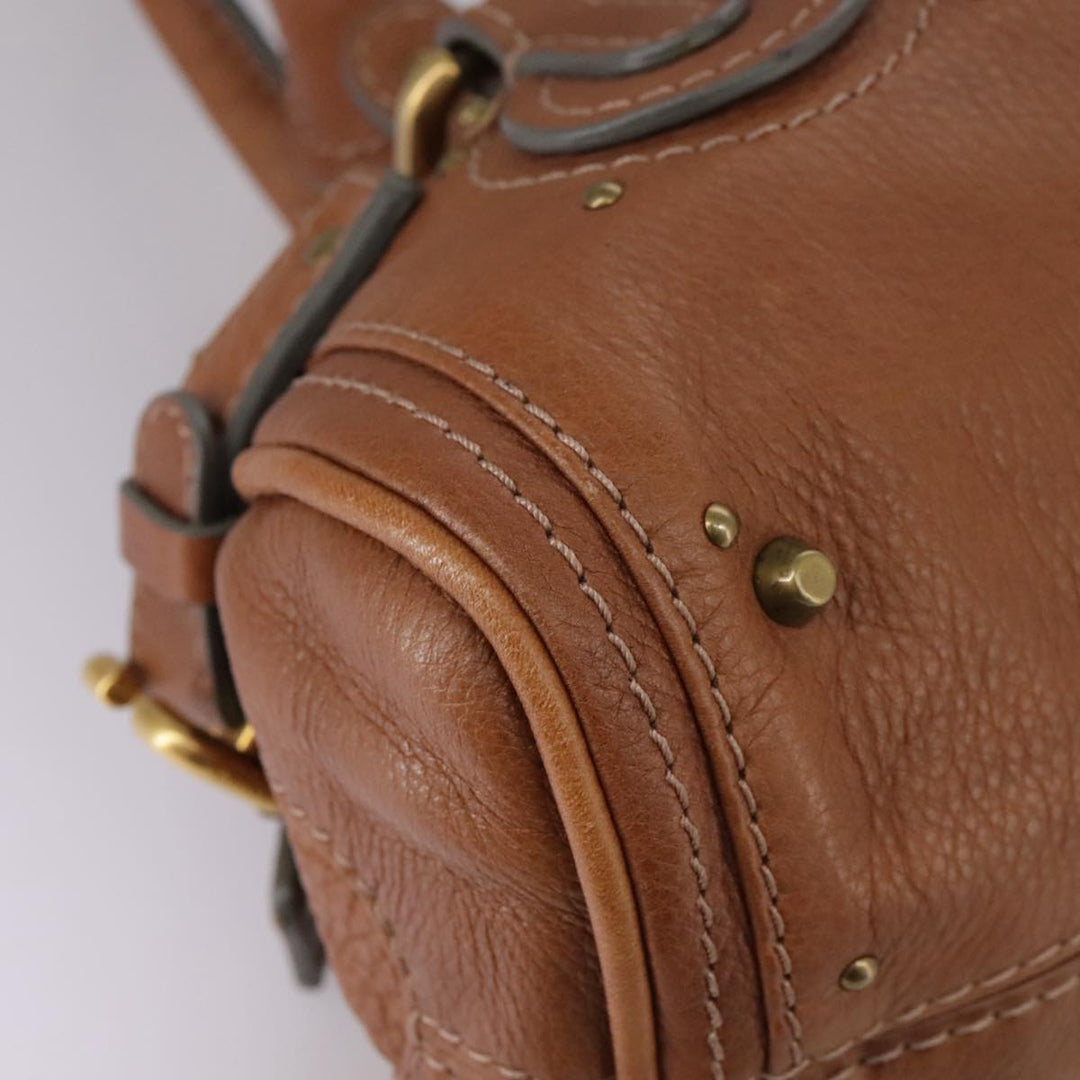 Chloe Mini Paddington Hand Bag Leather Brown Gold Silver ep6827