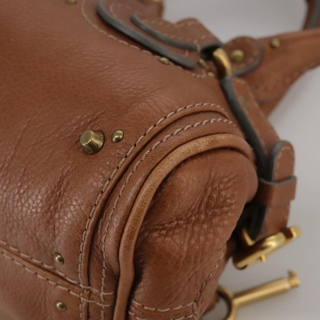 Chloe Mini Paddington Hand Bag Leather Brown Gold Silver ep6827