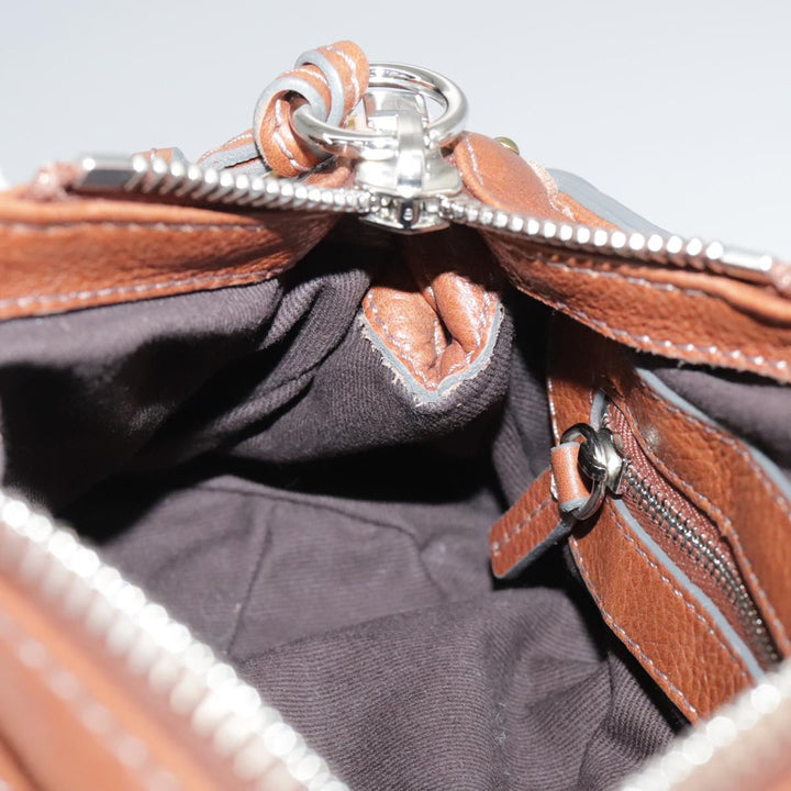 Chloe Mini Paddington Hand Bag Leather Brown Gold Silver ep6827