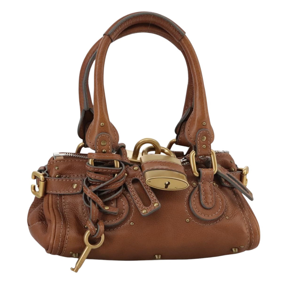 Chloe Mini Paddington Hand Bag Leather Brown Gold Silver ep6827