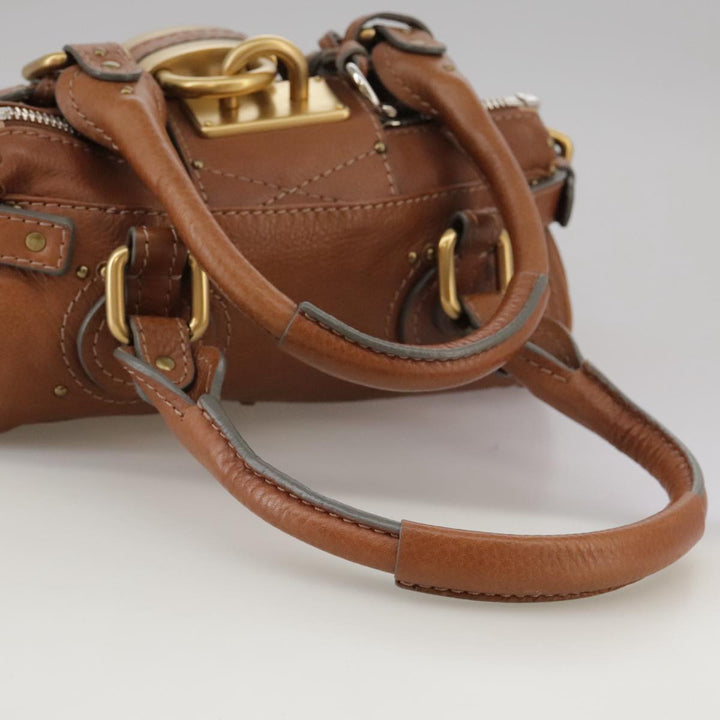 Chloe Mini Paddington Hand Bag Leather Brown Gold Silver ep6827