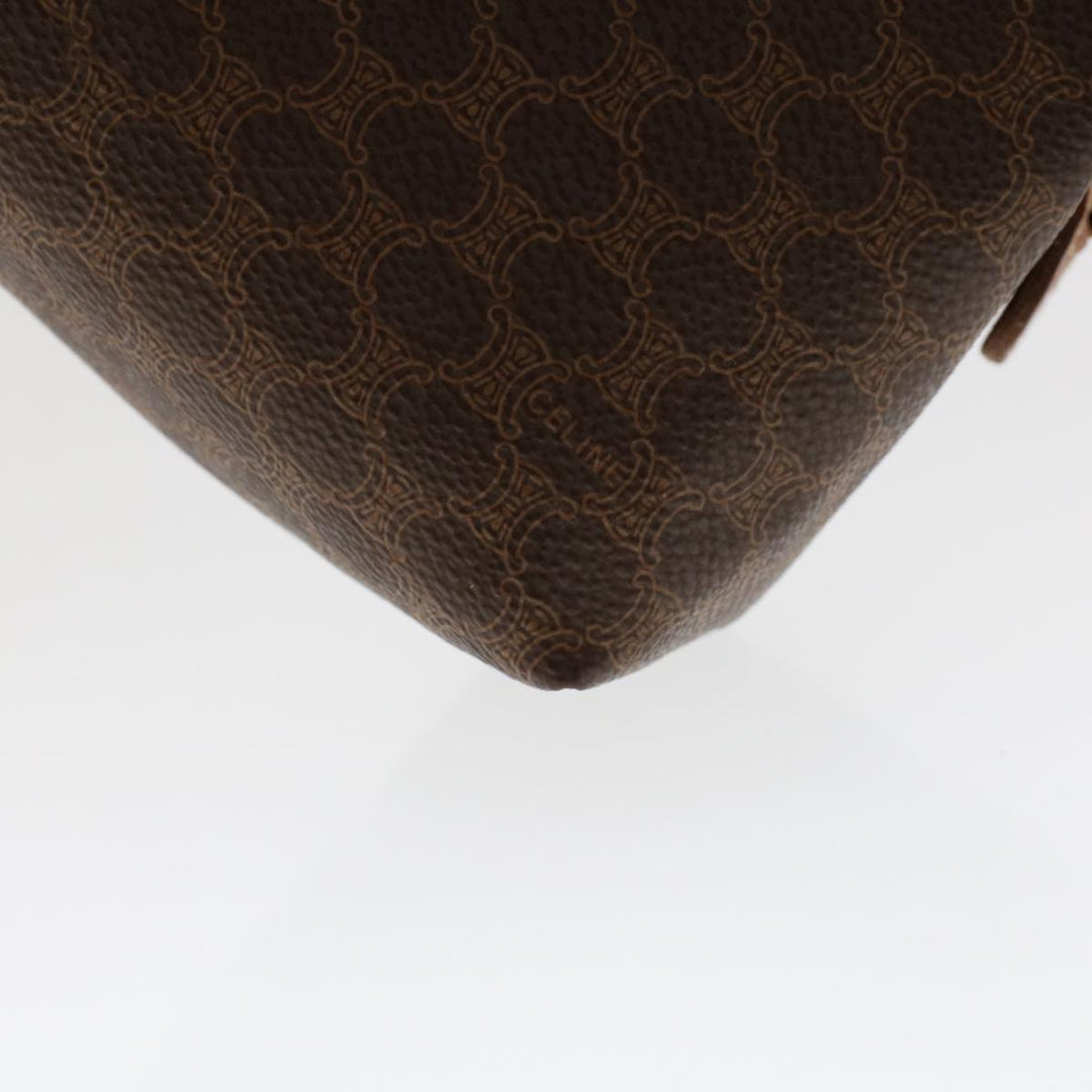 Celine Macadam Canvas Pouch PVC Leather Brown  ep868