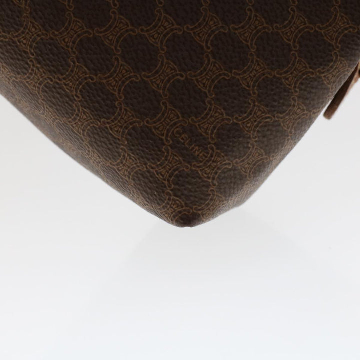 Celine Macadam Canvas Pouch PVC Leather Brown  ep868