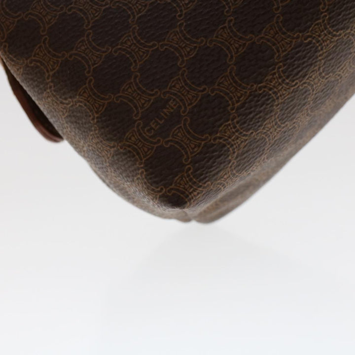 Celine Macadam Canvas Pouch PVC Leather Brown  ep868