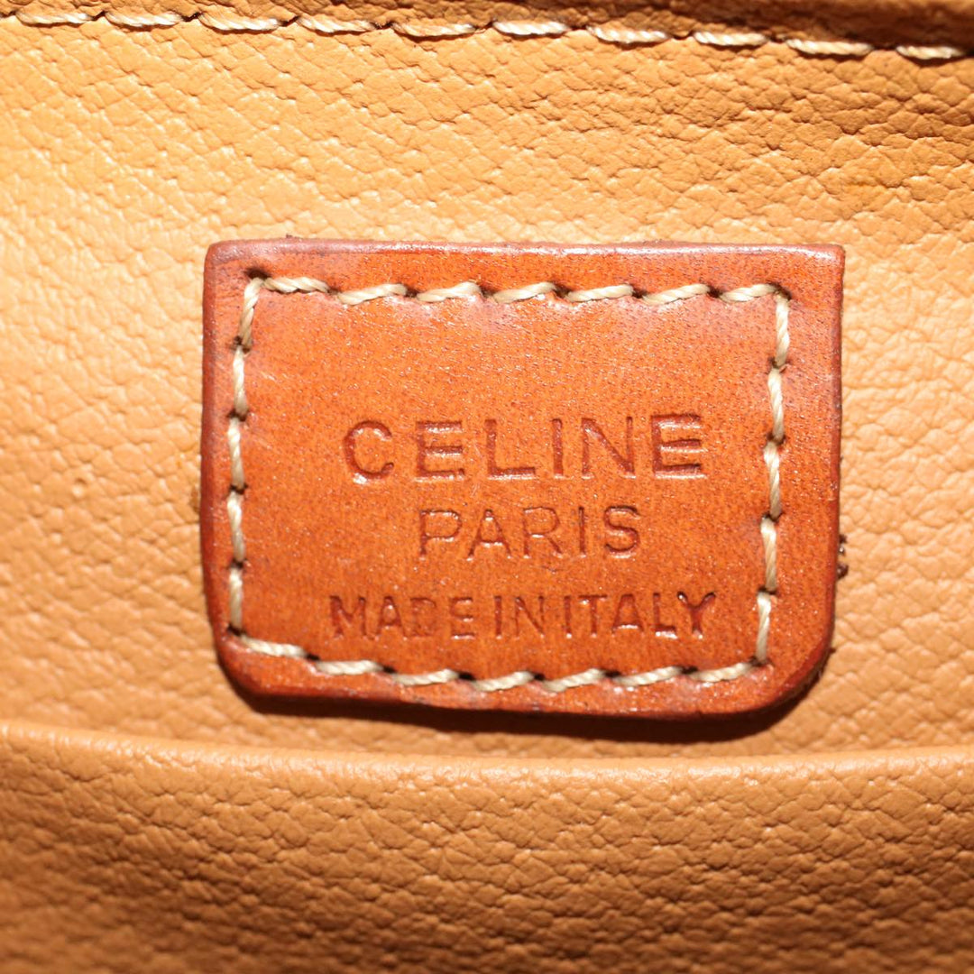 Celine Macadam Canvas Pouch PVC Leather Brown  ep868