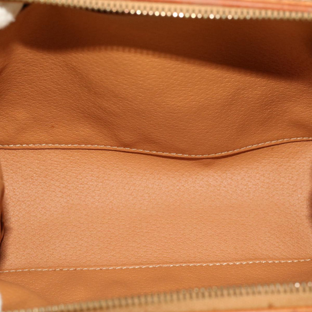Celine Macadam Canvas Pouch PVC Leather Brown  ep868