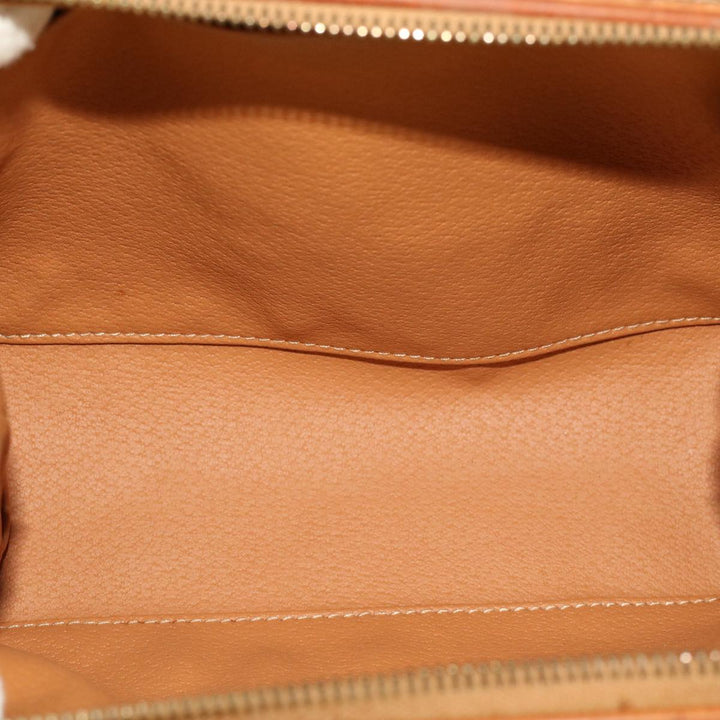 Celine Macadam Canvas Pouch PVC Leather Brown  ep868