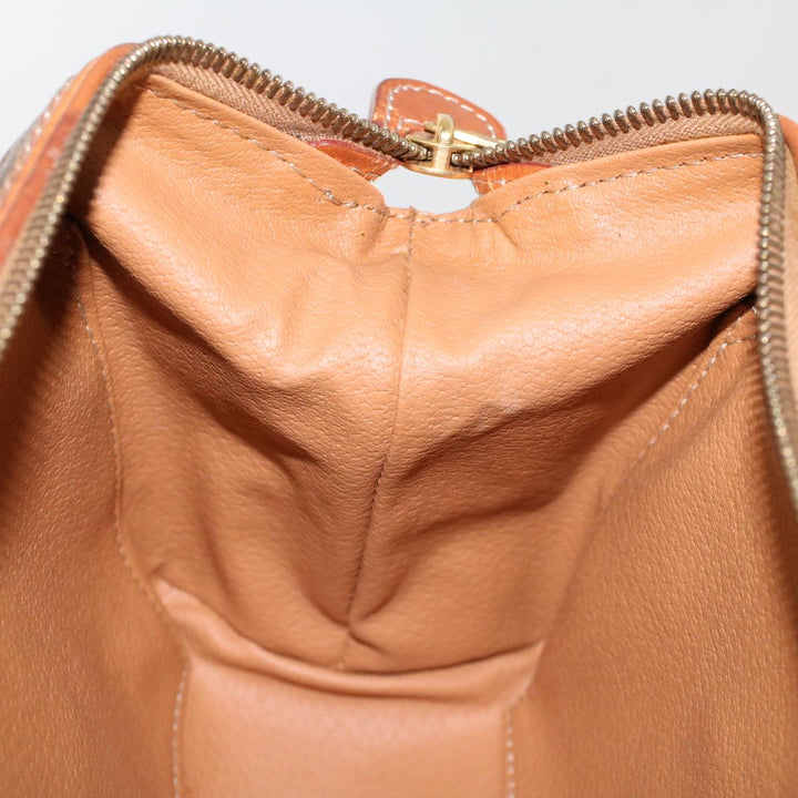 Celine Macadam Canvas Pouch PVC Leather Brown  ep868