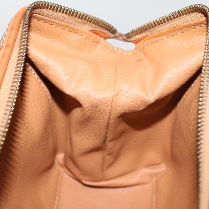 Celine Macadam Canvas Pouch PVC Leather Brown  ep868