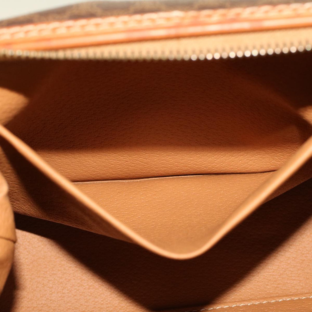 Celine Macadam Canvas Pouch PVC Leather Brown  ep868