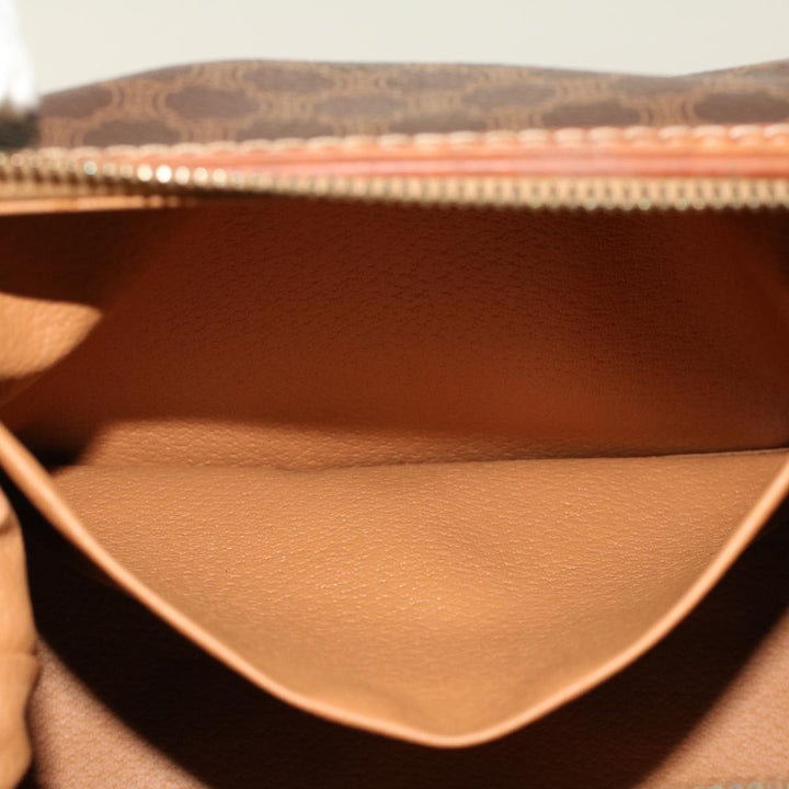 Celine Macadam Canvas Pouch PVC Leather Brown  ep868