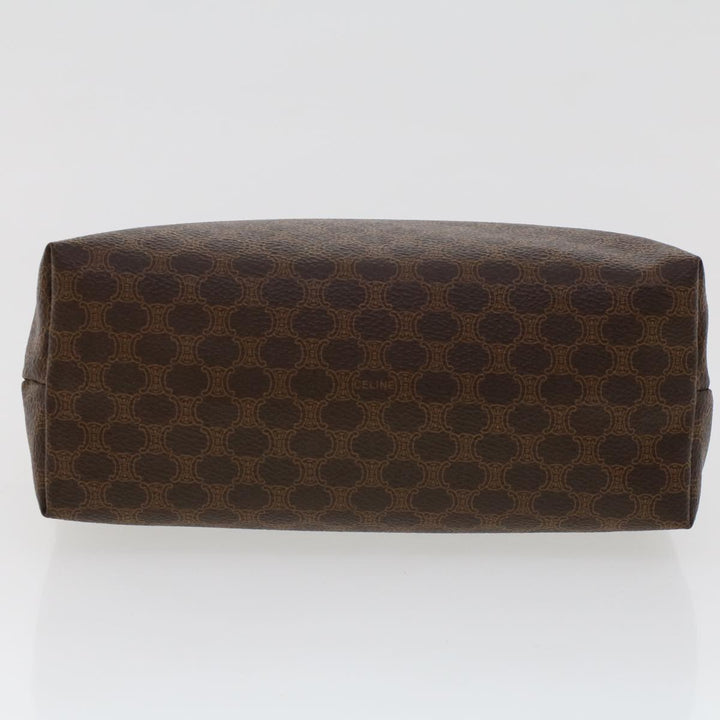 Celine Macadam Canvas Pouch PVC Leather Brown  ep868