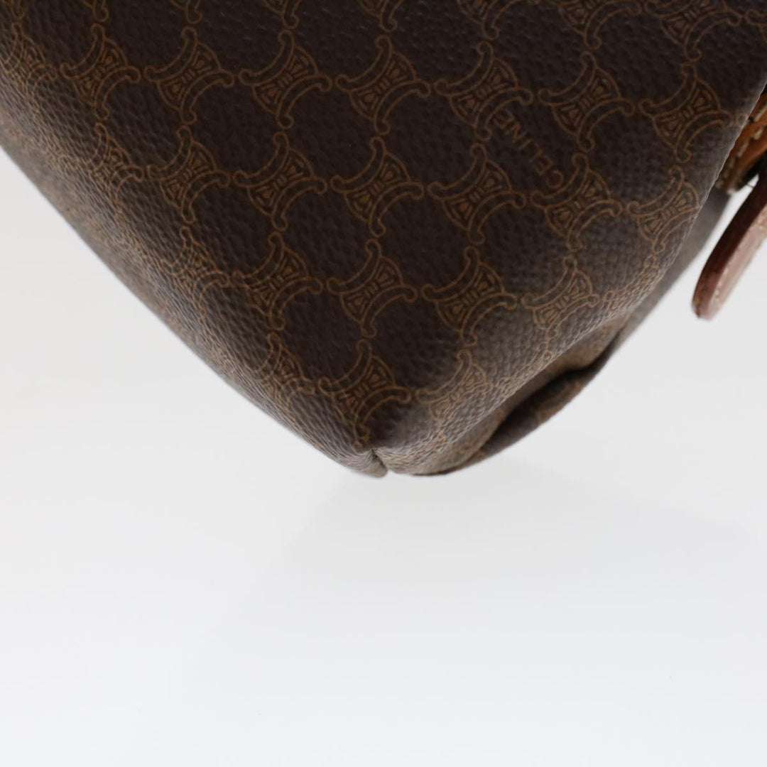 Celine Macadam Canvas Pouch PVC Leather Brown  ep868
