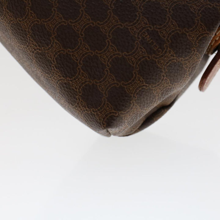 Celine Macadam Canvas Pouch PVC Leather Brown  ep868