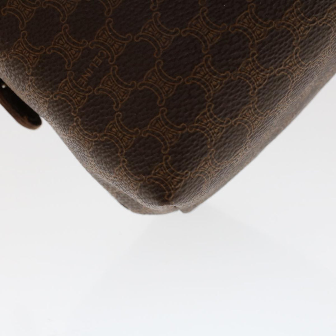 Celine Macadam Canvas Pouch PVC Leather Brown  ep868