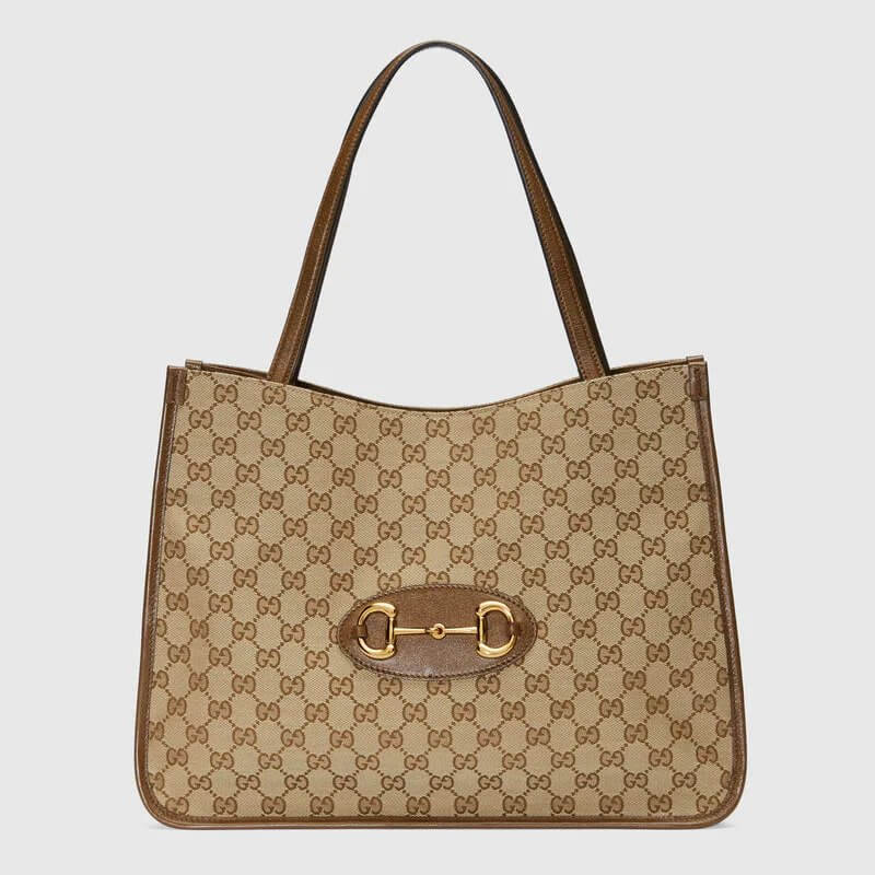 Gucci Horsebit 1955 tote bag in Original GG/brown