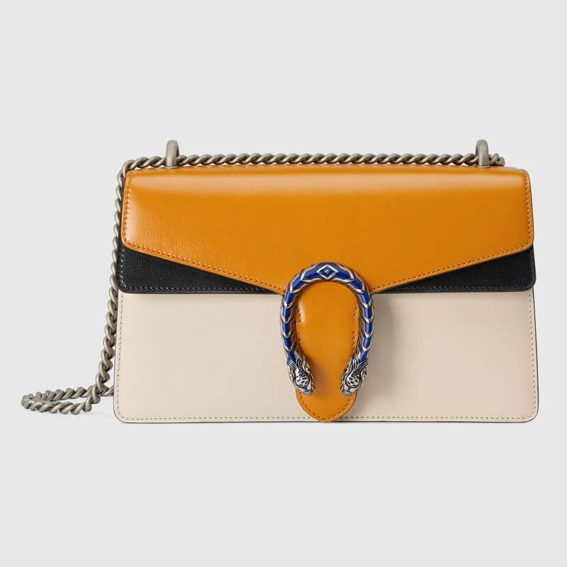 Gucci Dionysus small shoulder bag in orange and white leather