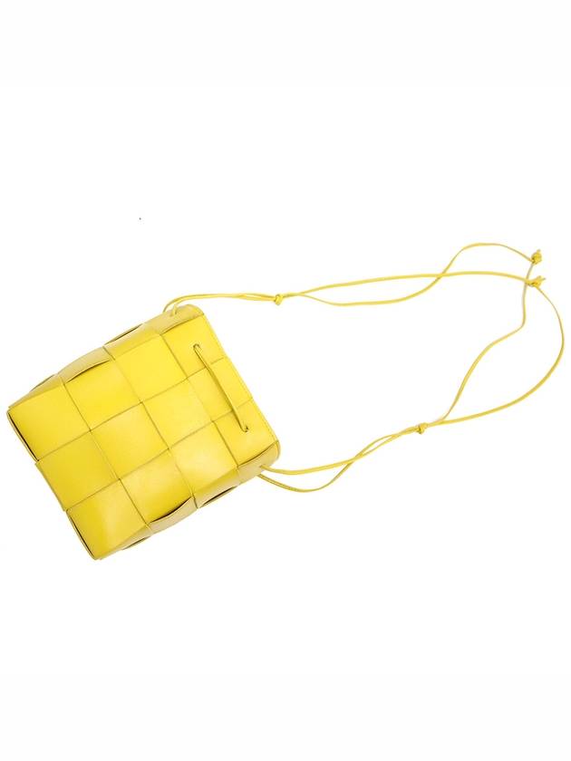 Bottega veneta Bottega veneta 680218 Yellow Intrecciato Weaving Small Cassette Crossbody Bucket Crossbag