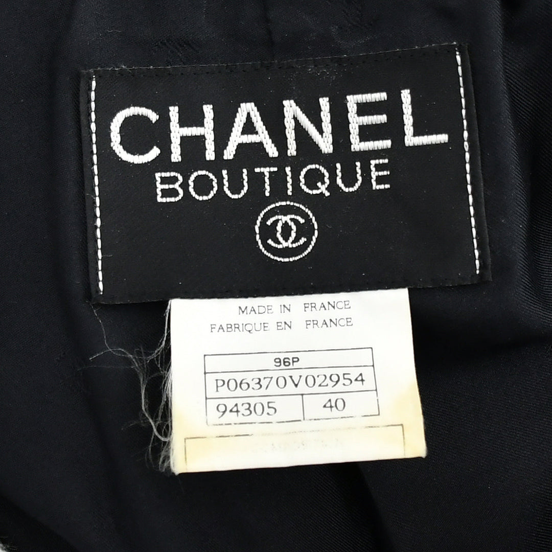 Top Quality Chanel Spring 1996 Single Breasted Jacket Black 96P #40