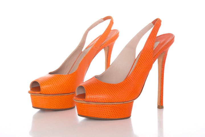 Le Silla Orange Platform Heels SZ 39.5