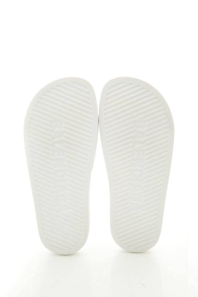 Balenciaga White And Black Logo Pool Slides SZ 37