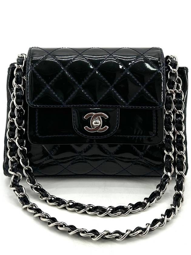 Patent flap shoulder bag mini Chanel