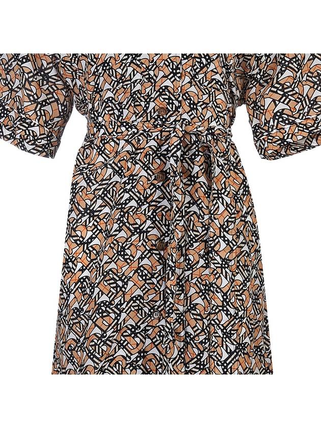 Burberry Monogram Logo Print Silk Midi Dress