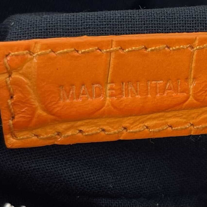Top Quality Balenciaga Orange Le Cagole XS Shoulder Bag Crocodile Embossed Studded Crossbody