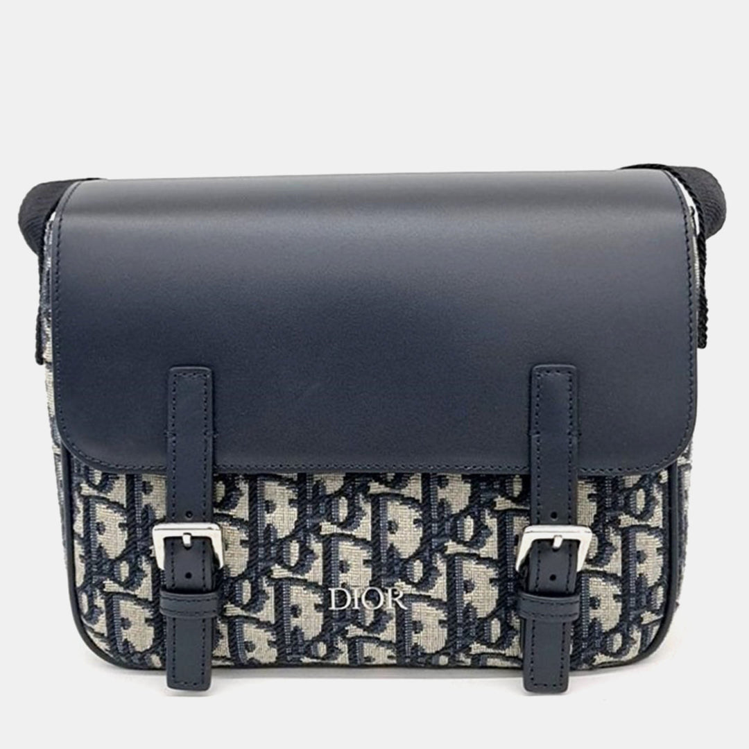 Dior Navy Blue Oblique Canvas Kids Crossbody Bag