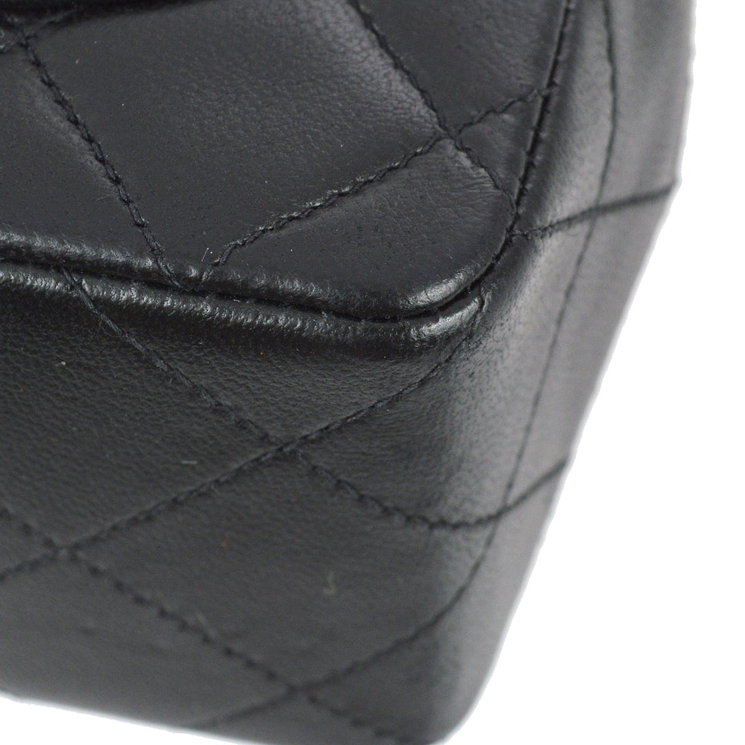 Top Quality Chanel 1991-1994 Black Lambskin Mini Classic Square Flap Bag 17